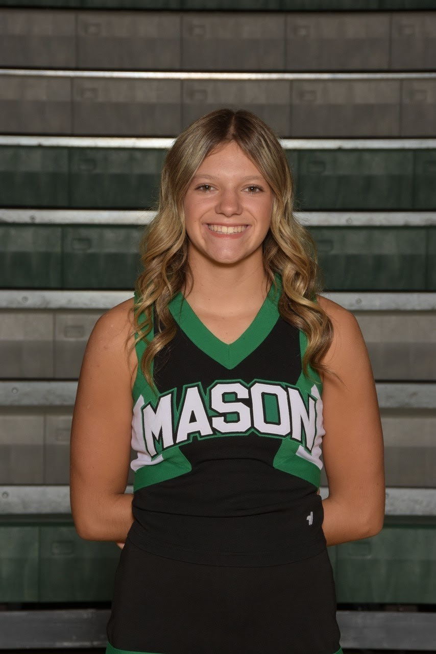 Maya is a sophomore on the Mason Fall Cheer Team.